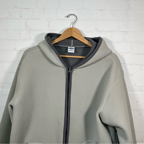Old Navy Full Zip Hooded Fleece Jacket Mens Size Large Gray Thick Pockets - Picture 2 of 10
